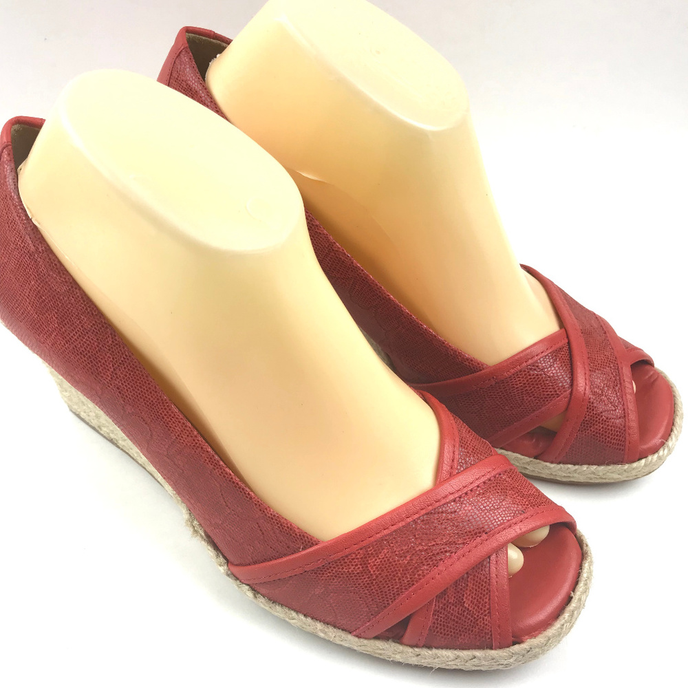 Nurture Espadrille Wedge Shoe Size 8.5 Peep Toe